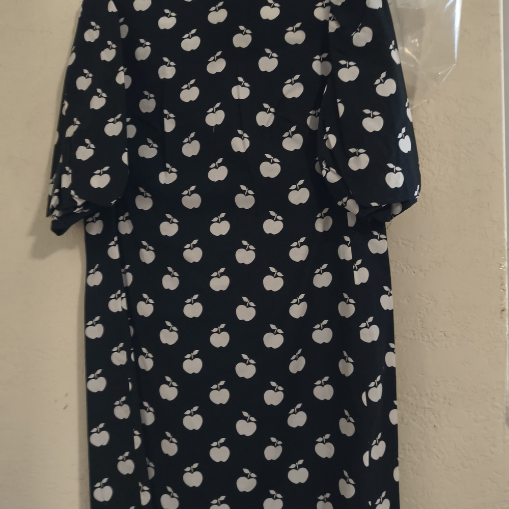 Kate Spade Black Dress with White Apple Pattern